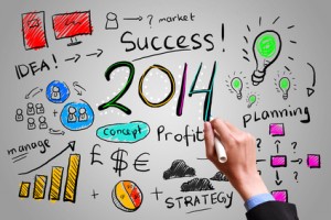 Business hand drawing business in year 2014